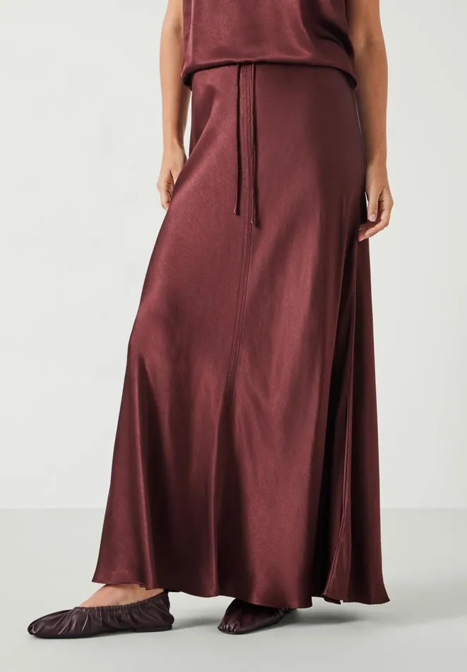 Hush Skirts Women Brielle Satin Skirt Chocolate Brown Hush Skirts Women Brielle Satin Skirt Chocolate Brown