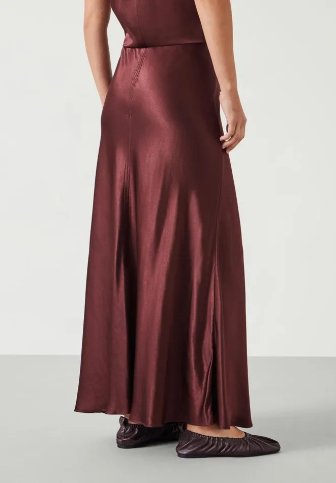 Hush Skirts Women Brielle Satin Skirt Chocolate Brown Hush Skirts Women Brielle Satin Skirt Chocolate Brown