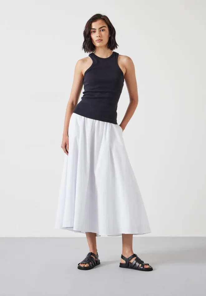 Hush Skirts Women Ishani Maxi Textured Skirt White