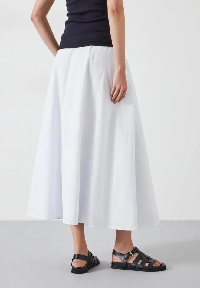 Hush Skirts Women Ishani Maxi Textured Skirt White Hush Skirts Women Ishani Maxi Textured Skirt White