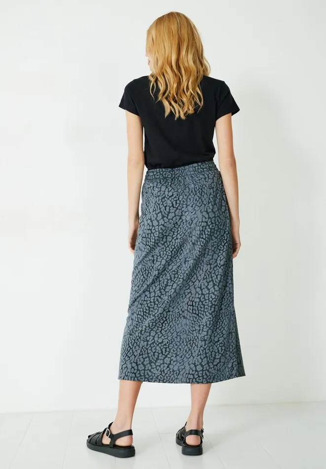 Hush Skirts Women Jay Jersey Midi Skirt Ombre Leopard Grey