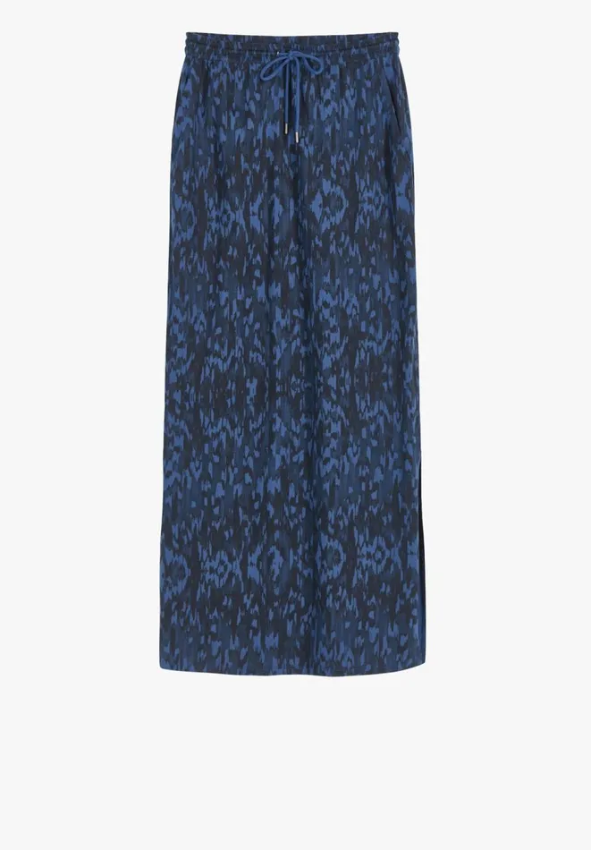 Hush Skirts Women Jorja Jersey Cotton Maxi Skirt Ikat Blue Hush Skirts Women Jorja Jersey Cotton Maxi Skirt Ikat Blue