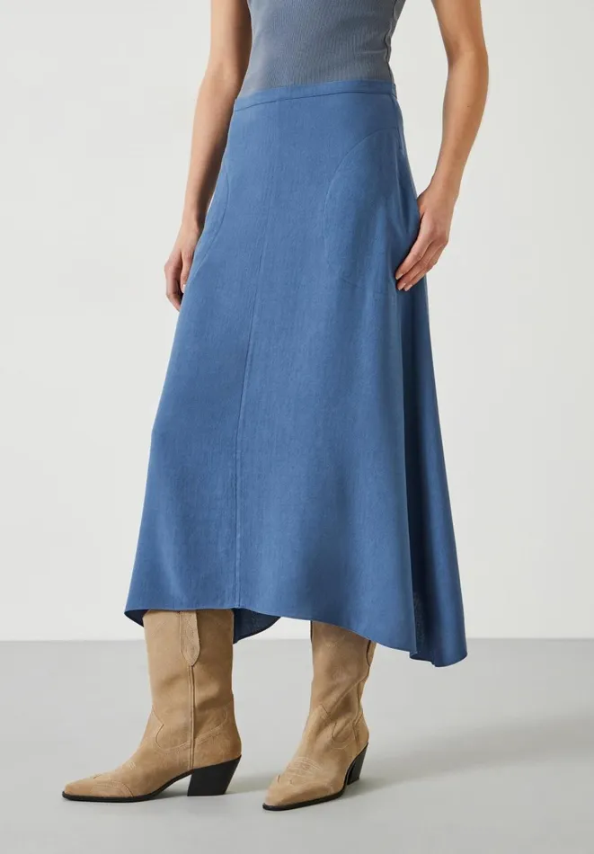 Hush Skirts Women Layla Textured Midi Skirt Vintage Indigo