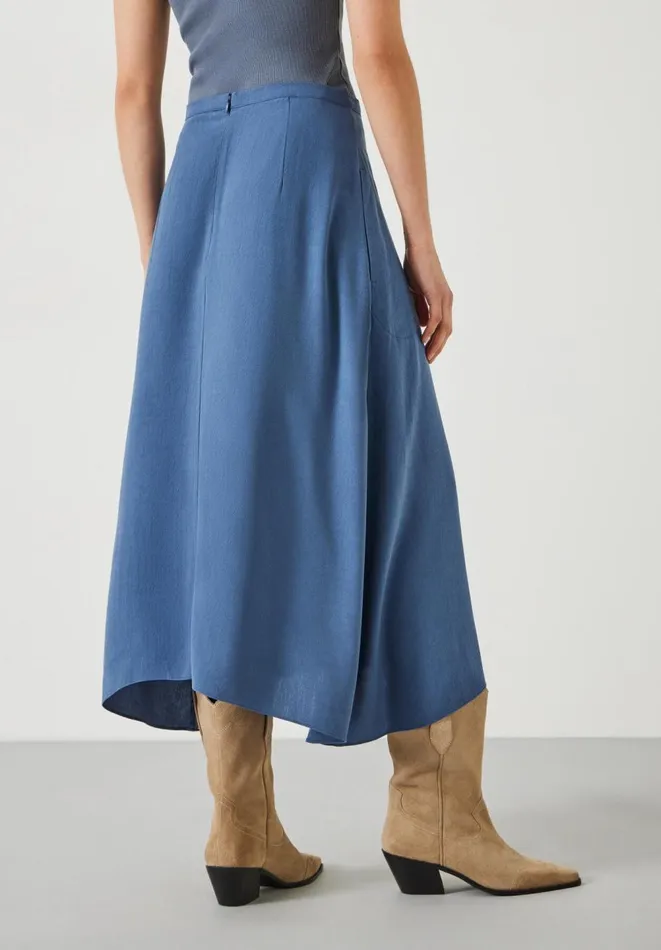 Hush Skirts Women Layla Textured Midi Skirt Vintage Indigo