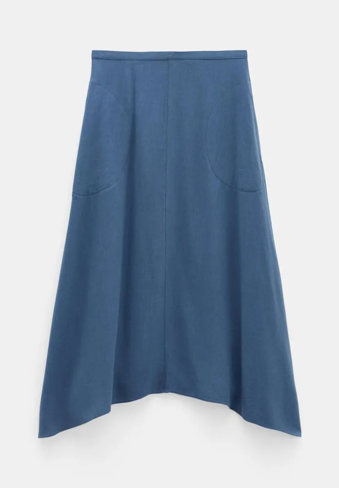 Hush Skirts Women Layla Textured Midi Skirt Vintage Indigo