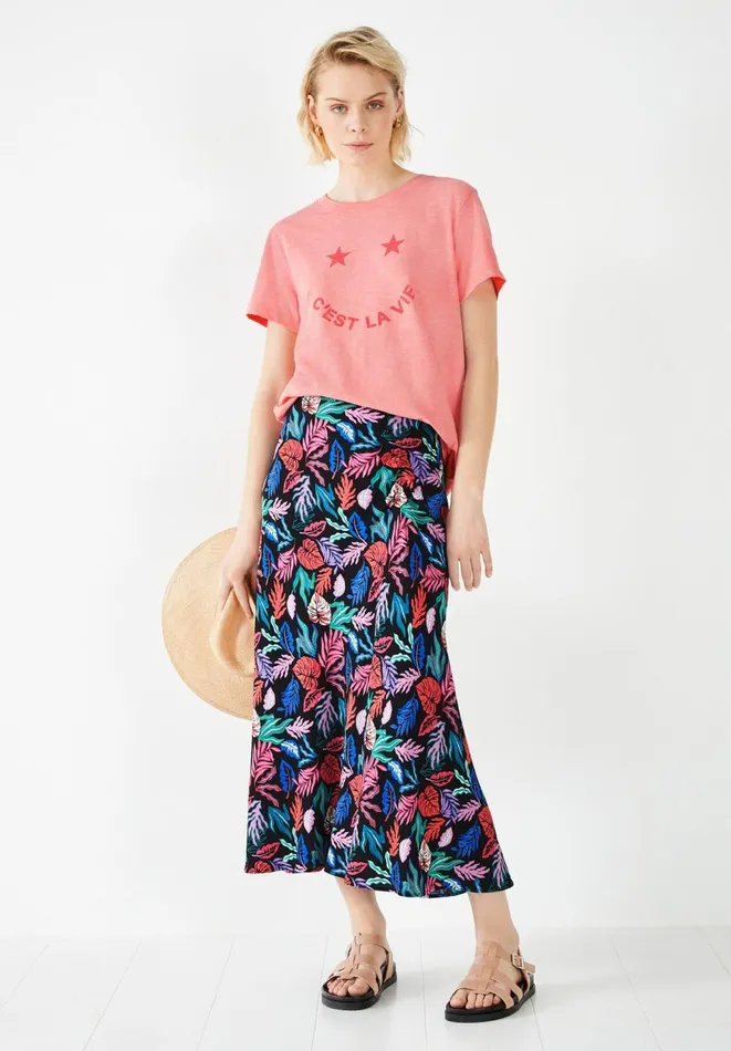 Hush Skirts Women Libby Midi Skirt Bright Leaves