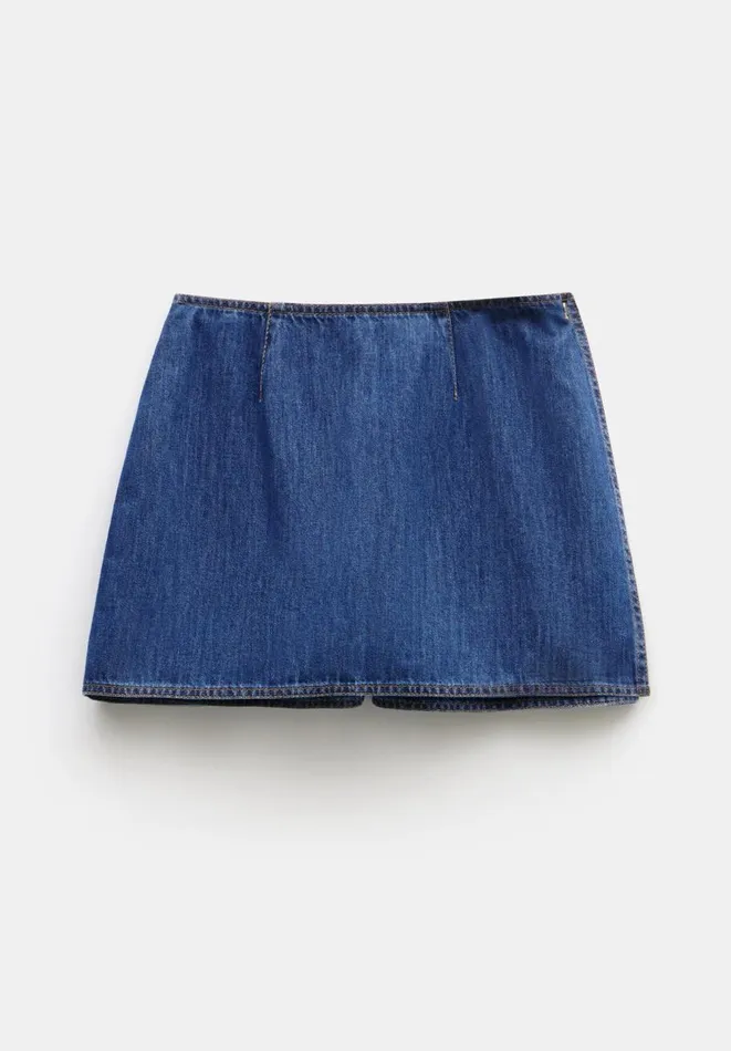 Hush Skirts Women Madeline Denim Mini Skort Mid Authentic Wash Hush Skirts Women Madeline Denim Mini Skort Mid Authentic Wash