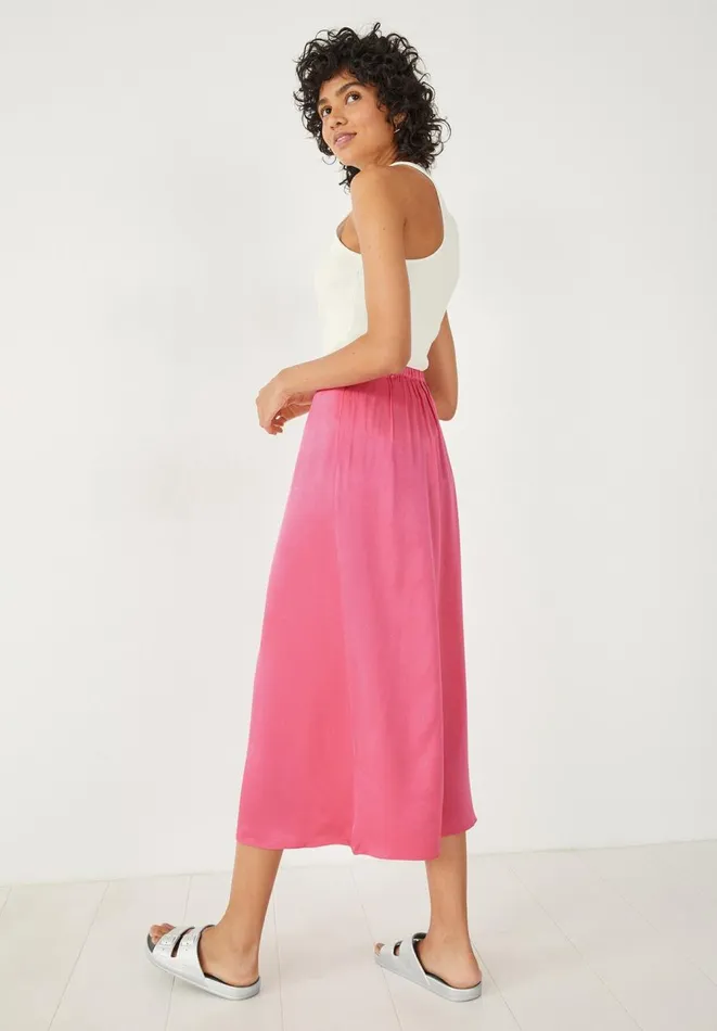 Hush Skirts Women Marisa Satin Midi Skirt Bright Pink Hush Skirts Women Marisa Satin Midi Skirt Bright Pink