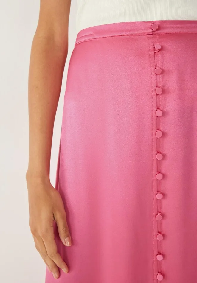 Hush Skirts Women Marisa Satin Midi Skirt Bright Pink Hush Skirts Women Marisa Satin Midi Skirt Bright Pink