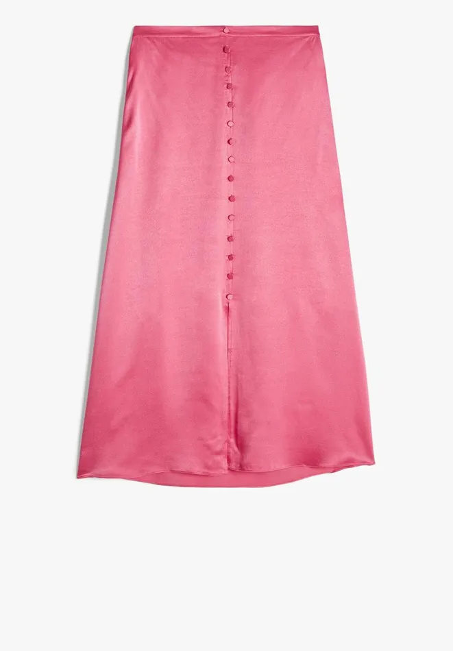 Hush Skirts Women Marisa Satin Midi Skirt Bright Pink Hush Skirts Women Marisa Satin Midi Skirt Bright Pink