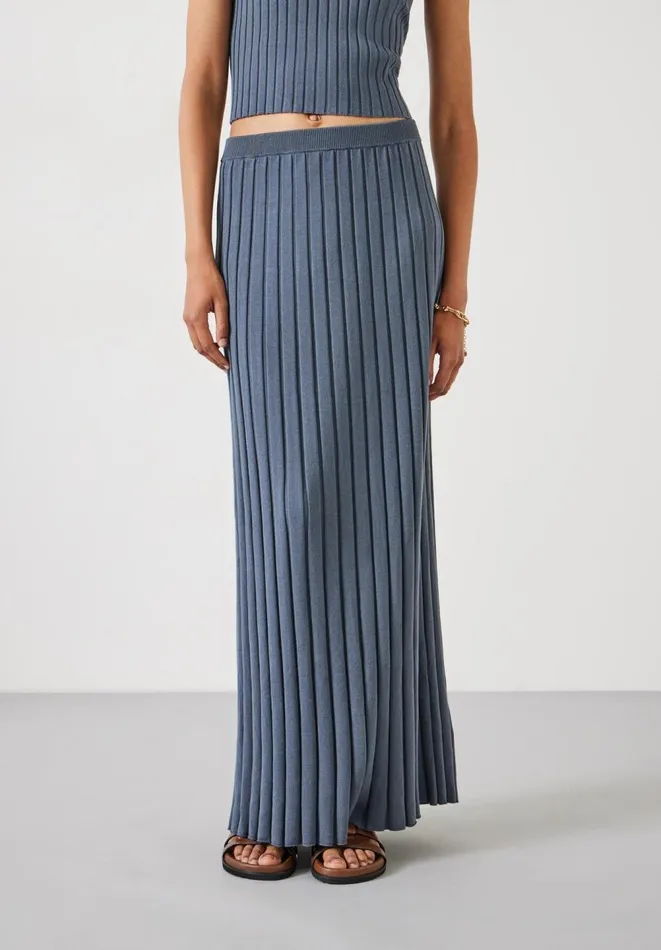 Hush Skirts Women Mazey Rib Knitted Maxi Skirt Slate Grey Hush Skirts Women Mazey Rib Knitted Maxi Skirt Slate Grey