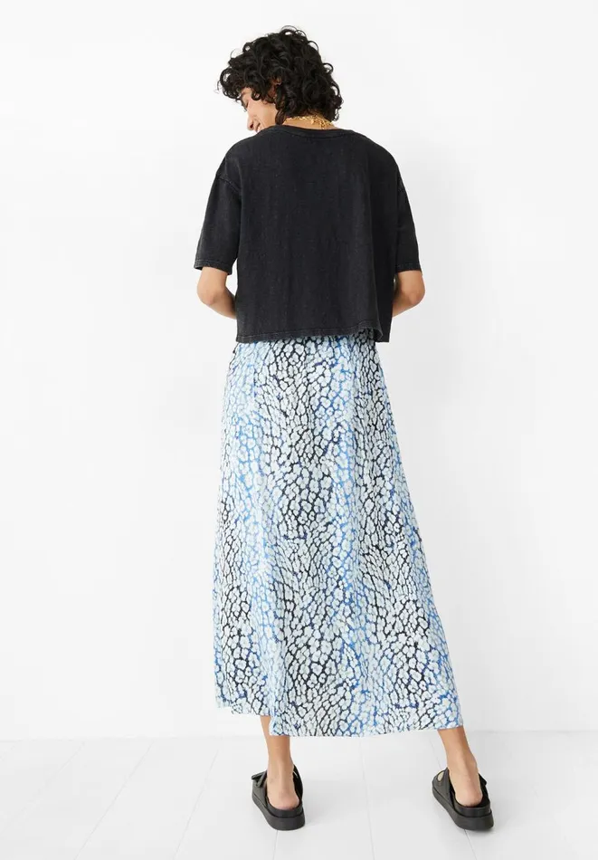 Hush Skirts Women Nichole Satin Skirt Ombre Leopard Blue Hush Skirts Women Nichole Satin Skirt Ombre Leopard Blue