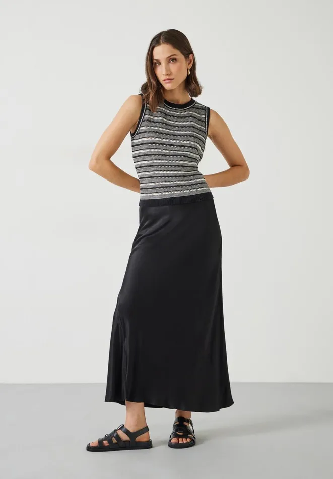 Hush Skirts Women Remi Satin Maxi Skirt Black
