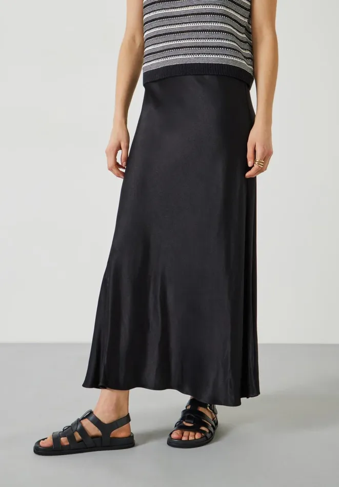 Hush Skirts Women Remi Satin Maxi Skirt Black Hush Skirts Women Remi Satin Maxi Skirt Black