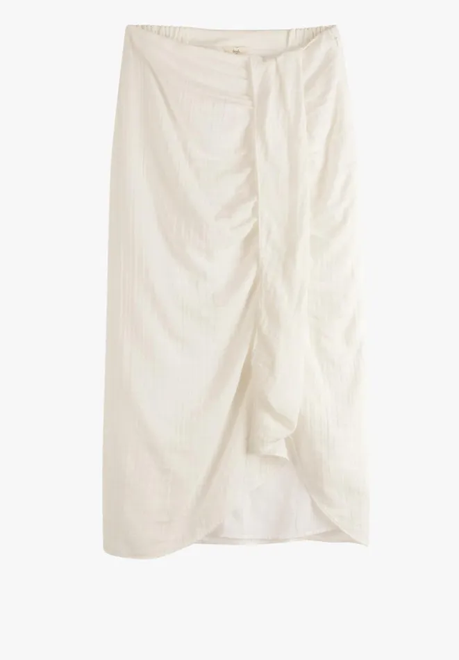 Hush Skirts Women Sarong Cotton Midi Skirt Ecru Hush Skirts Women Sarong Cotton Midi Skirt Ecru