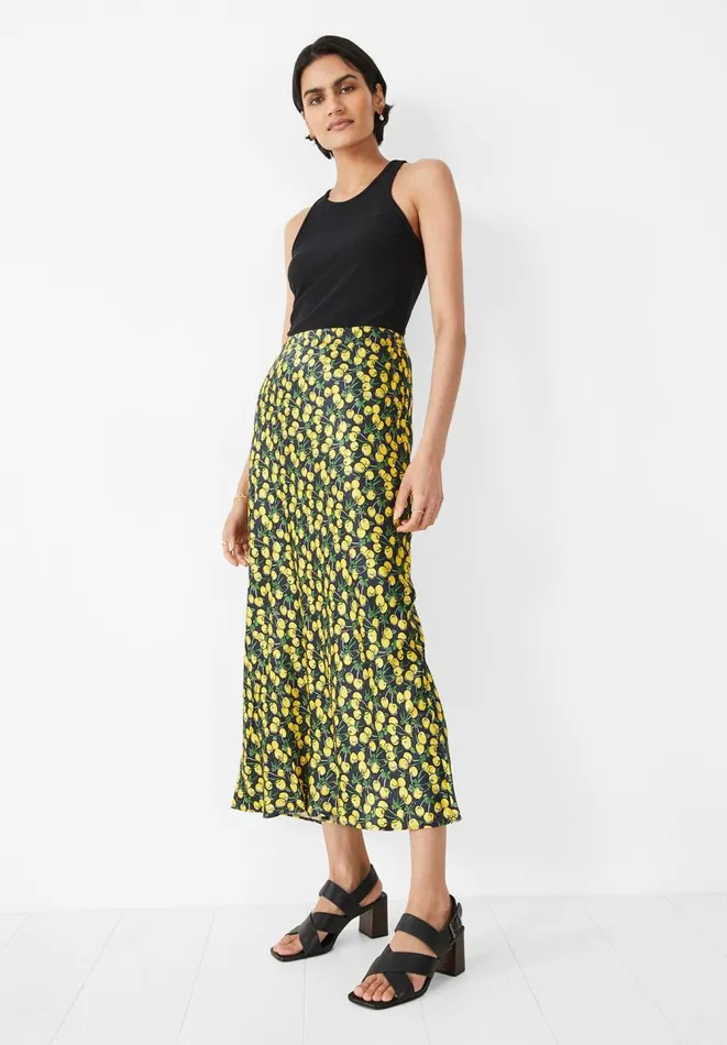 Hush Skirts Women Simone Maxi Skirt Cherries Yellowblack Hush Skirts Women Simone Maxi Skirt Cherries Yellowblack