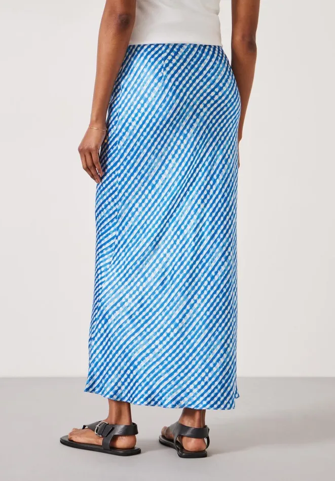 Hush Skirts Women Simone Slinky Midi Skirt Watercolour Gingham Dark Blue Hush Skirts Women Simone Slinky Midi Skirt Watercolour Gingham Dark Blue
