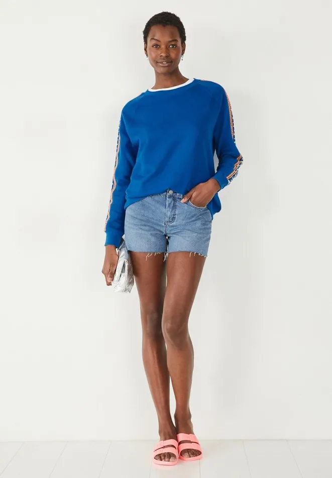 Hush Sweatshirts and Hoodies Women Caley Side Trim Sweatshirt Bright Blue
