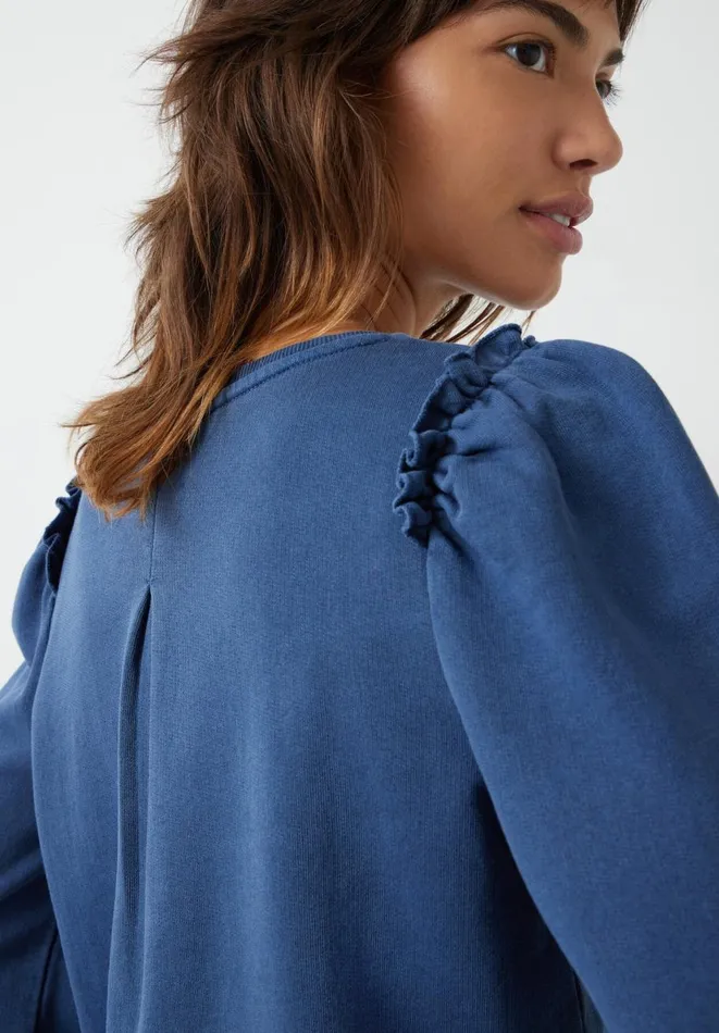 Hush Sweatshirts and Hoodies Women Emilia Cotton Ruffle Sweatshirt Navy Hush Sweatshirts and Hoodies Women Emilia Cotton Ruffle Sweatshirt Navy