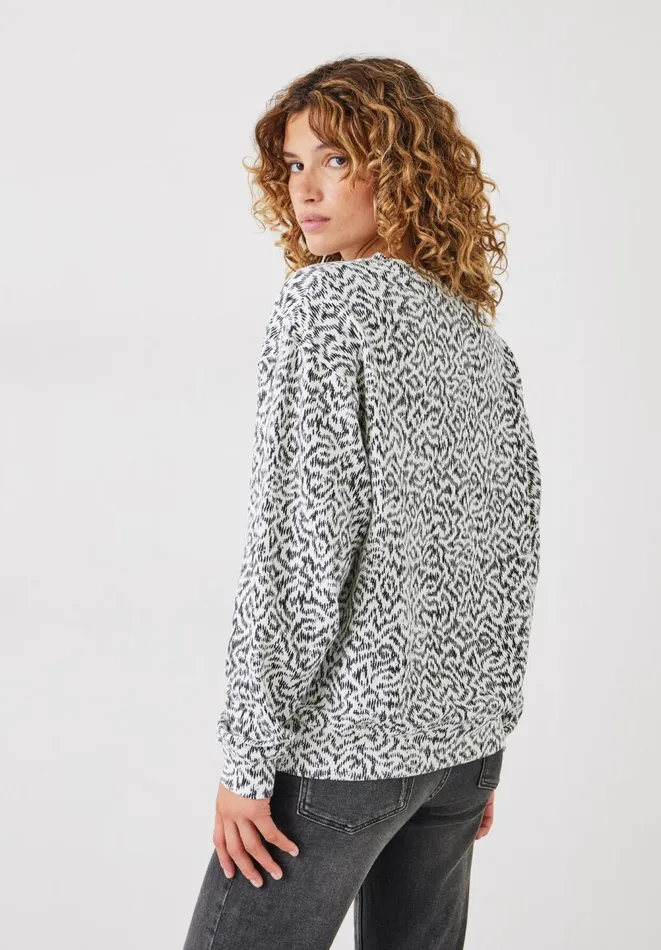Hush Sweatshirts and Hoodies Women Estelle Cotton Printed Sweatshirt Abstract Ikat Blackwhite Hush Sweatshirts and Hoodies Women Estelle Cotton Printed Sweatshirt Abstract Ikat Blackwhite