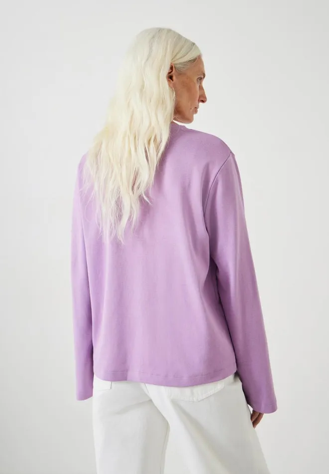 Hush Sweatshirts and Hoodies Women Kai Cotton Column Sleeve Top Mid Lilac Hush Sweatshirts and Hoodies Women Kai Cotton Column Sleeve Top Mid Lilac