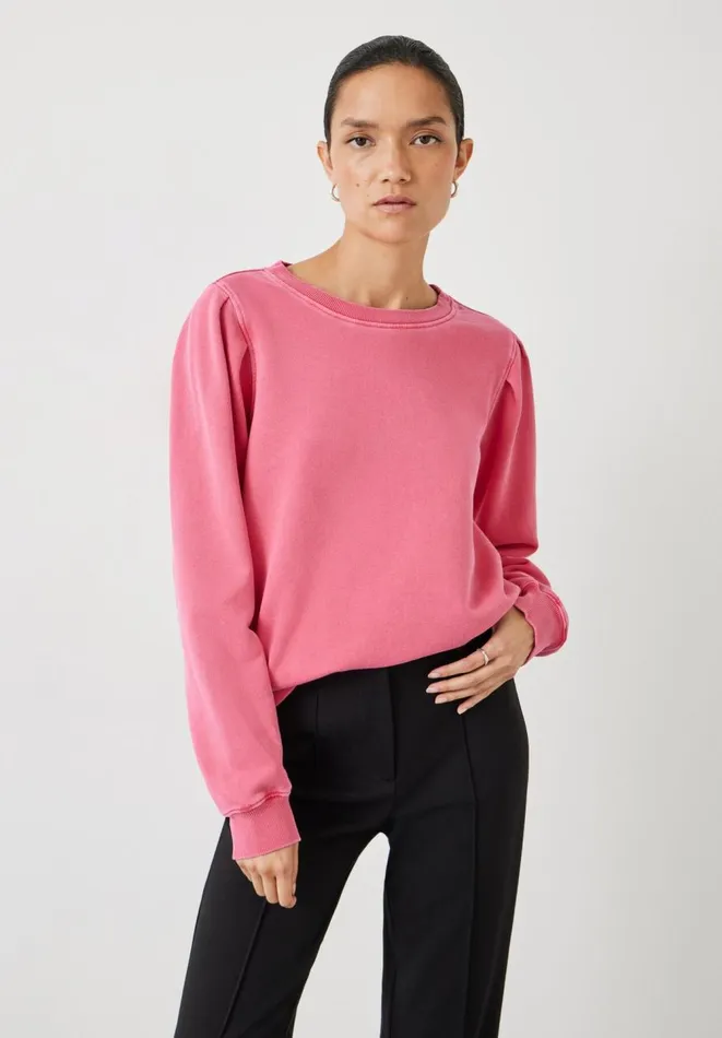 Hush Sweatshirts and Hoodies Women Minerva Pleat Sleeve Sweatshirt Bright Pink Hush Sweatshirts and Hoodies Women Minerva Pleat Sleeve Sweatshirt Bright Pink