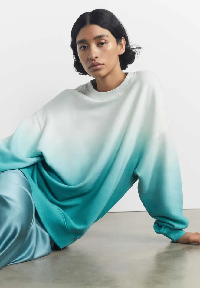 Hush Sweatshirts and Hoodies Women Ombre Quaden Oversized Sweatshirt Aqua Mix Hush Sweatshirts and Hoodies Women Ombre Quaden Oversized Sweatshirt Aqua Mix