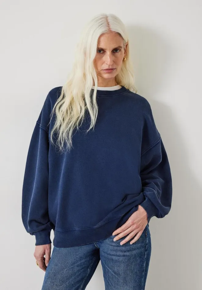 Hush Sweatshirts and Hoodies Women Quaden Cotton Oversized Sweatshirt Dark Navy Hush Sweatshirts and Hoodies Women Quaden Cotton Oversized Sweatshirt Dark Navy