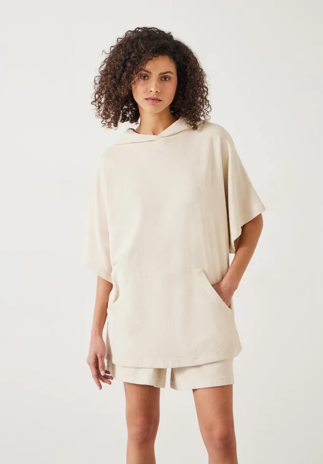 Hush Sweatshirts and Hoodies Women Taylah Relaxed Cotton Towelling Hoodie Off White Hush Sweatshirts and Hoodies Women Taylah Relaxed Cotton Towelling Hoodie Off White