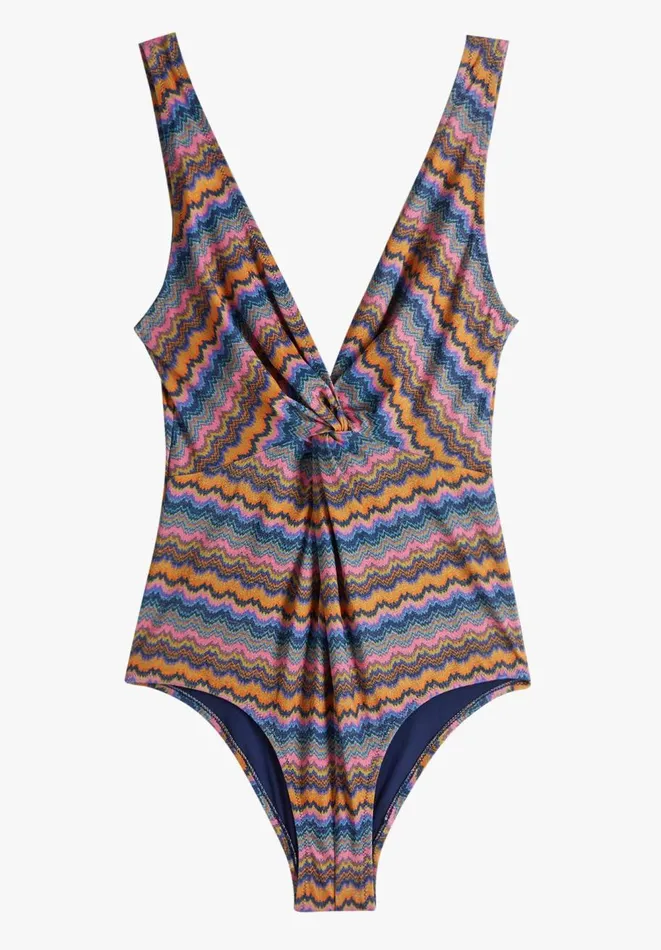 Hush Swimwear and Beachwear Women Zig Zag Front Twist Swimsuit Abstract Zig Zag Hush Swimwear and Beachwear Women Zig Zag Front Twist Swimsuit Abstract Zig Zag