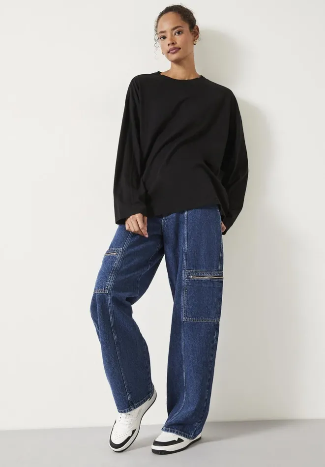 Hush Tops and Tshirts Women Aimee Oversized Top Black Hush Tops and Tshirts Women Aimee Oversized Top Black