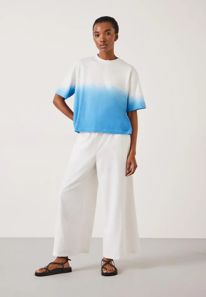 Hush Tops and Tshirts Women Alicia Ombre Boxy TShirt White Hush Tops and Tshirts Women Alicia Ombre Boxy TShirt White