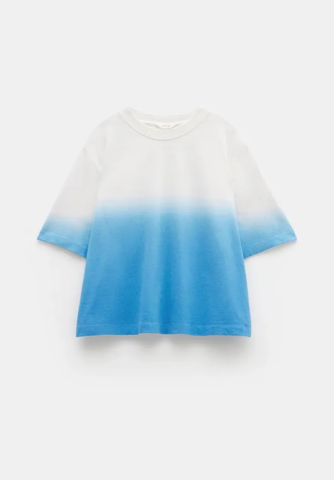 Hush Tops and Tshirts Women Alicia Ombre Boxy TShirt White Hush Tops and Tshirts Women Alicia Ombre Boxy TShirt White