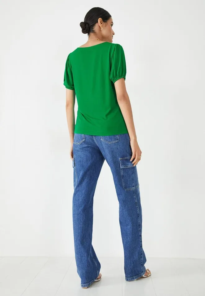 Hush Tops and Tshirts Women Ally Puff Sleeve Jersey Top Bright Green Hush Tops and Tshirts Women Ally Puff Sleeve Jersey Top Bright Green