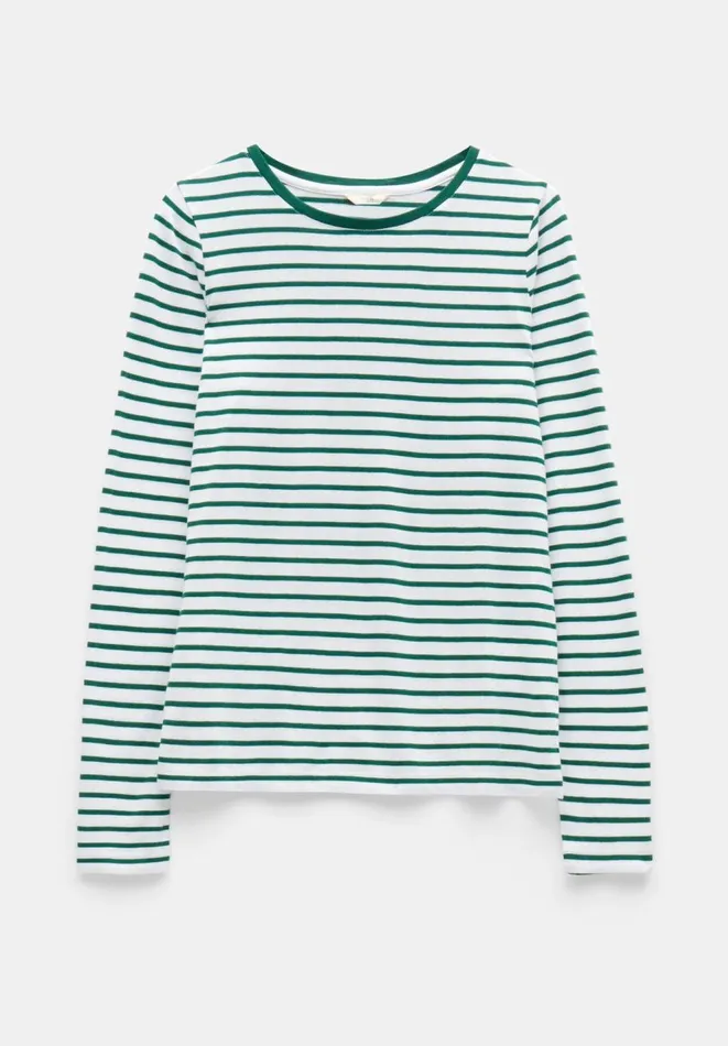 Hush Tops and Tshirts Women Anna Stripe Slim Fit Top Greenwhite Hush Tops and Tshirts Women Anna Stripe Slim Fit Top Greenwhite