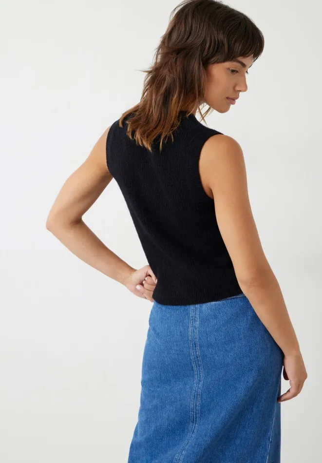 Hush Tops and Tshirts Women Bobbie Wool Blend Vest Black Hush Tops and Tshirts Women Bobbie Wool Blend Vest Black