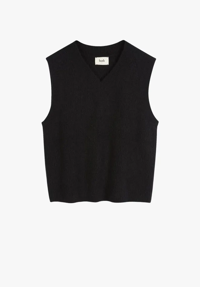 Hush Tops and Tshirts Women Bobbie Wool Blend Vest Black Hush Tops and Tshirts Women Bobbie Wool Blend Vest Black