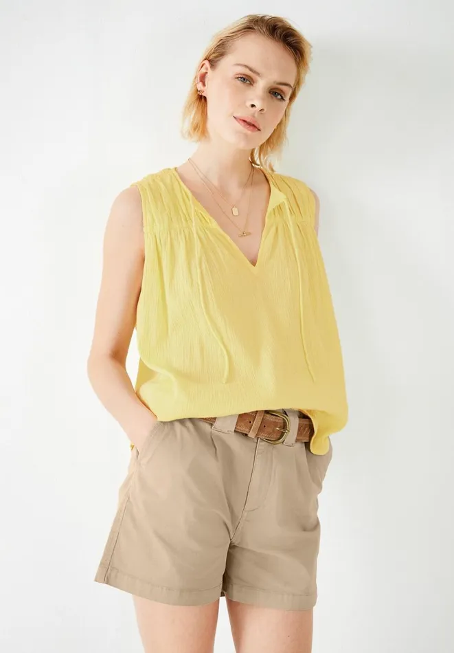 Hush Tops and Tshirts Women Clovia Top Pale Yellow Hush Tops and Tshirts Women Clovia Top Pale Yellow