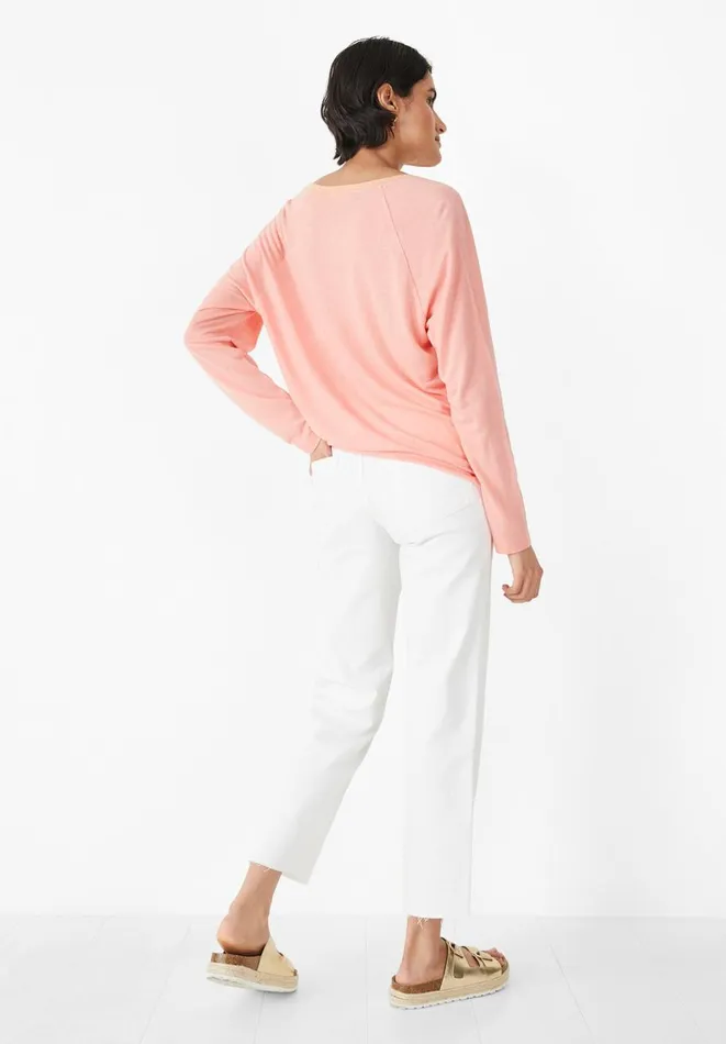 Hush Tops and Tshirts Women Contrast Stitch Jersey Top Pinkgreen