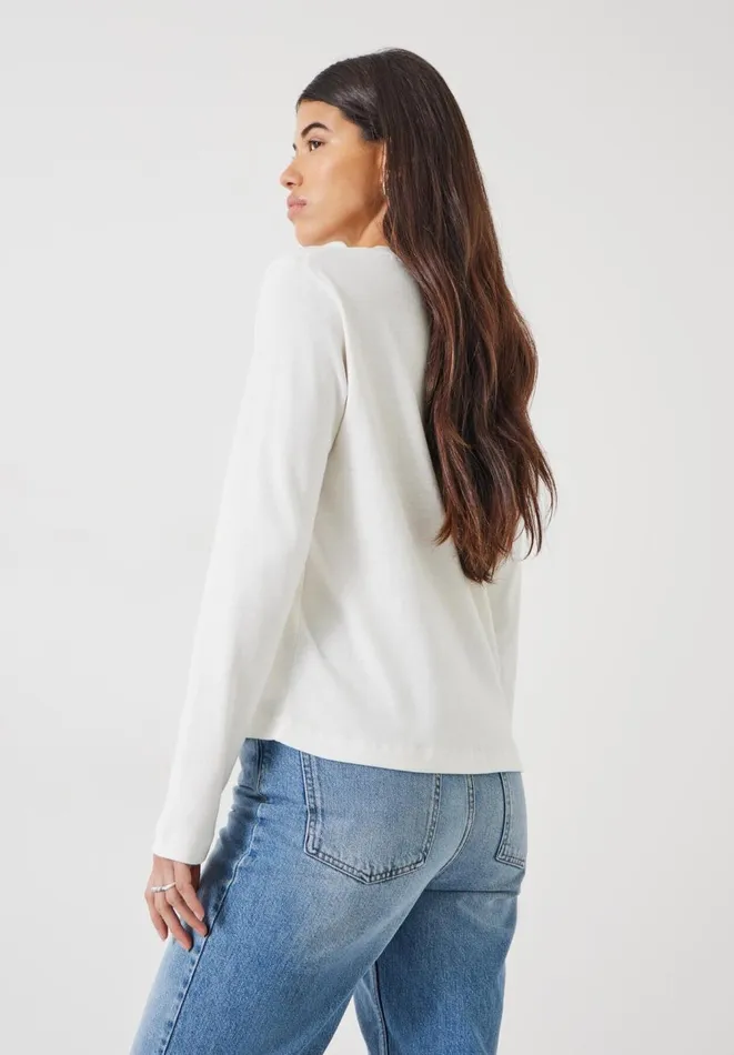 Hush Tops and Tshirts Women Cosima Heavyweight Cotton Top Soft White Hush Tops and Tshirts Women Cosima Heavyweight Cotton Top Soft White