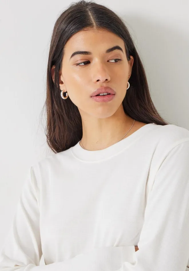 Hush Tops and Tshirts Women Cosima Heavyweight Cotton Top Soft White Hush Tops and Tshirts Women Cosima Heavyweight Cotton Top Soft White