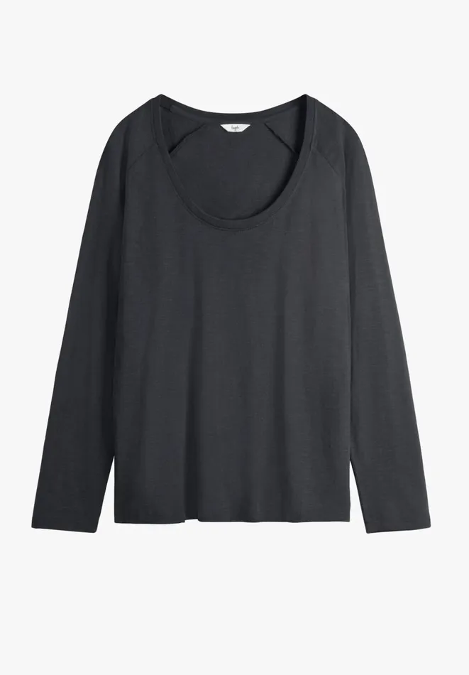 Hush Tops and Tshirts Women Cotton Slub Avalon TShirt Black Hush Tops and Tshirts Women Cotton Slub Avalon TShirt Black