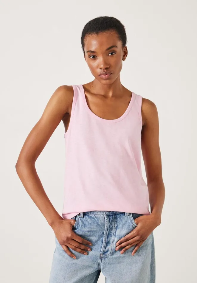 Hush Tops and Tshirts Women Cotton Slub Tank Top Baby Pink