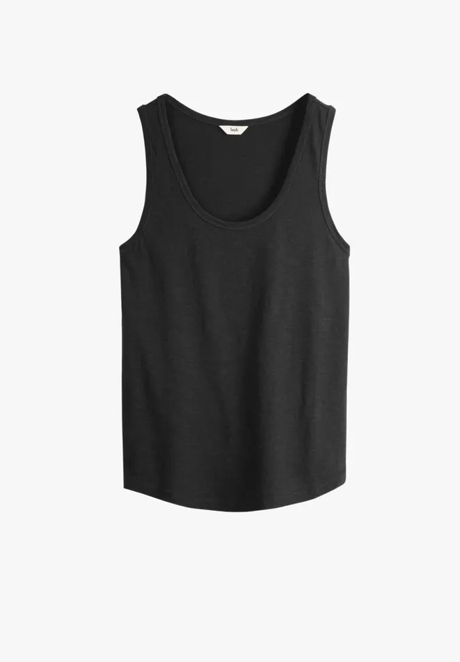 Hush Tops and Tshirts Women Cotton Slub Tank Top Black Hush Tops and Tshirts Women Cotton Slub Tank Top Black