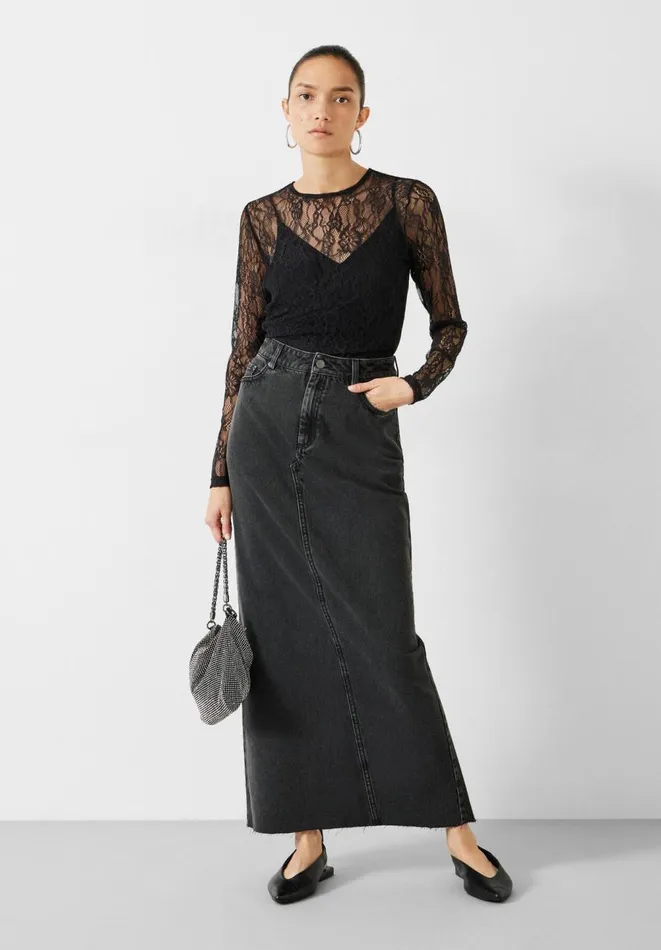Hush Tops and Tshirts Women Devlin Lace Long Sleeve Top Black