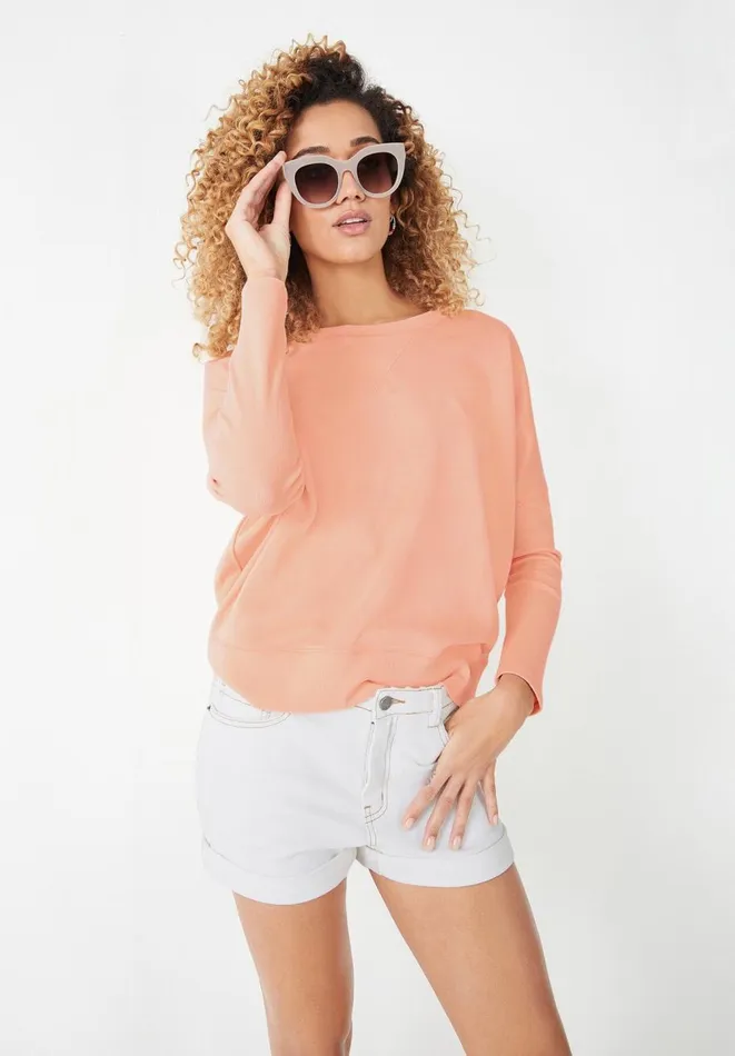 Hush Tops and Tshirts Women Dolman Long Sleeve Top Soft Coral Hush Tops and Tshirts Women Dolman Long Sleeve Top Soft Coral