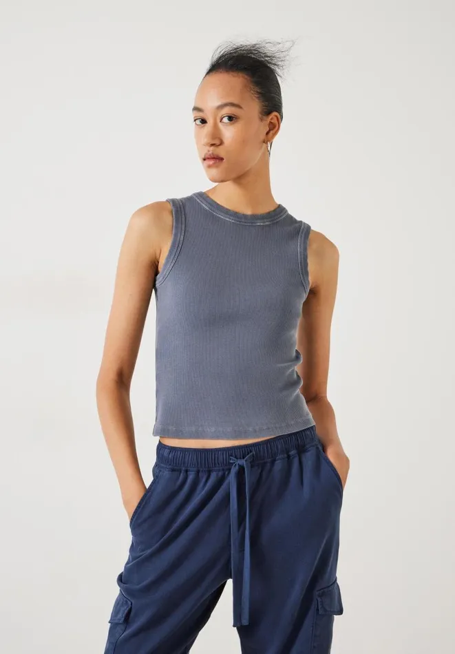 Hush Tops and Tshirts Women Elkin Ribbed Tank Top Ash