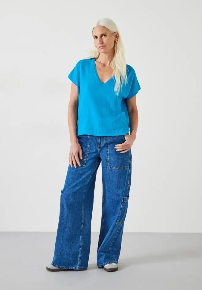 Hush Tops and Tshirts Women Emmerline Linen Blend Knitted Top Ocean Blue Hush Tops and Tshirts Women Emmerline Linen Blend Knitted Top Ocean Blue