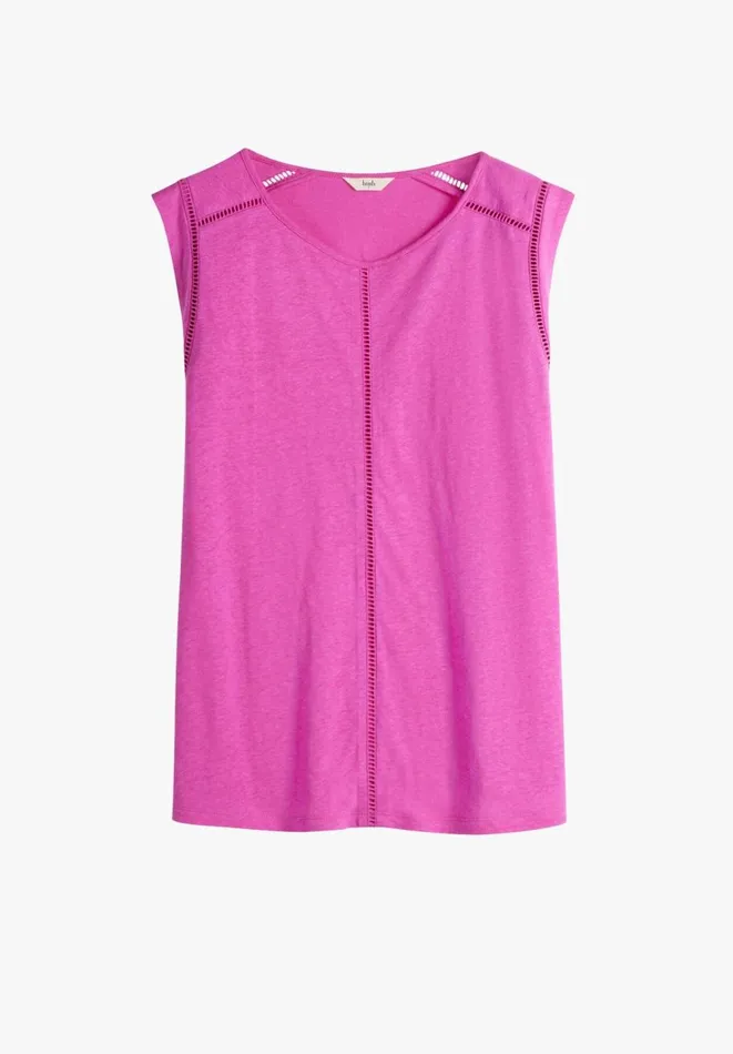 Hush Tops and Tshirts Women Fia Linen Blend Vest Vibrant Pink Hush Tops and Tshirts Women Fia Linen Blend Vest Vibrant Pink