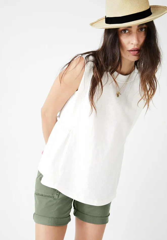 Hush Tops and Tshirts Women Finlie Frilled Tank Top Off White Hush Tops and Tshirts Women Finlie Frilled Tank Top Off White